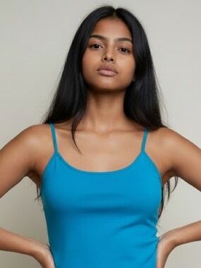 Guess Y2K Bright Teal Stretchy Tank Top